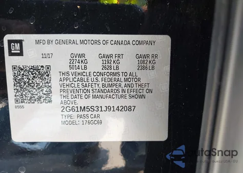 2018 Cadillac Xts Luxury from USA, damaged, VIN 2G61M5S31J9142087